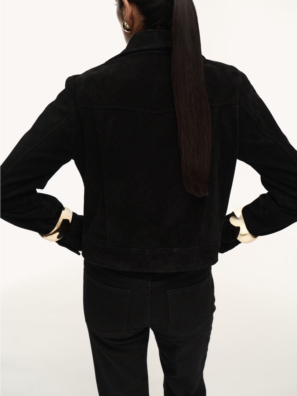 NWT (size small) Mango SUEDE LEATHER JACKET WITH BUTTONS - Picture 3 of 10